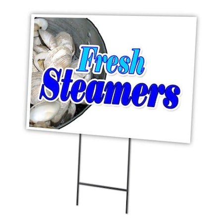 Fresh Steamers Yard Sign & Stake Outdoor Plastic Coroplast Window